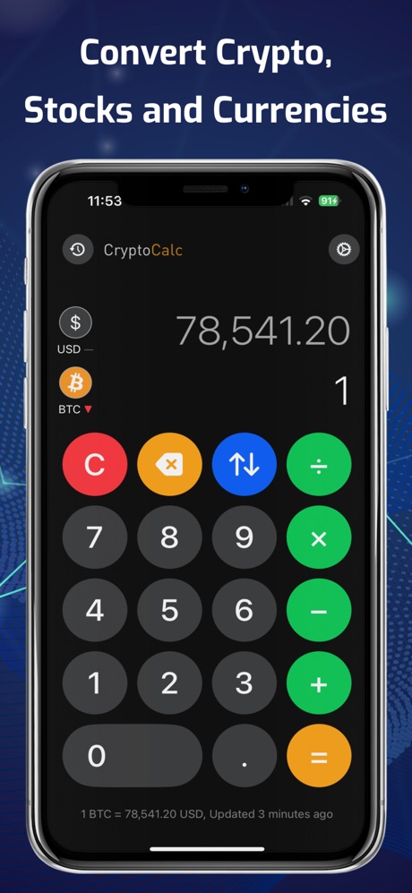 Convert Crypto, Stocks and Currencies